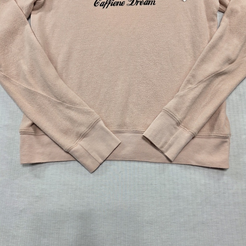 WILDFOX Blush Pink Caffiene Dream V-Neck Sweater Size XS Coquette Oversized - Picture 3 of 11